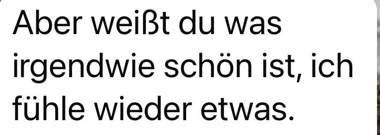 “Ich fühle wieder” feedback